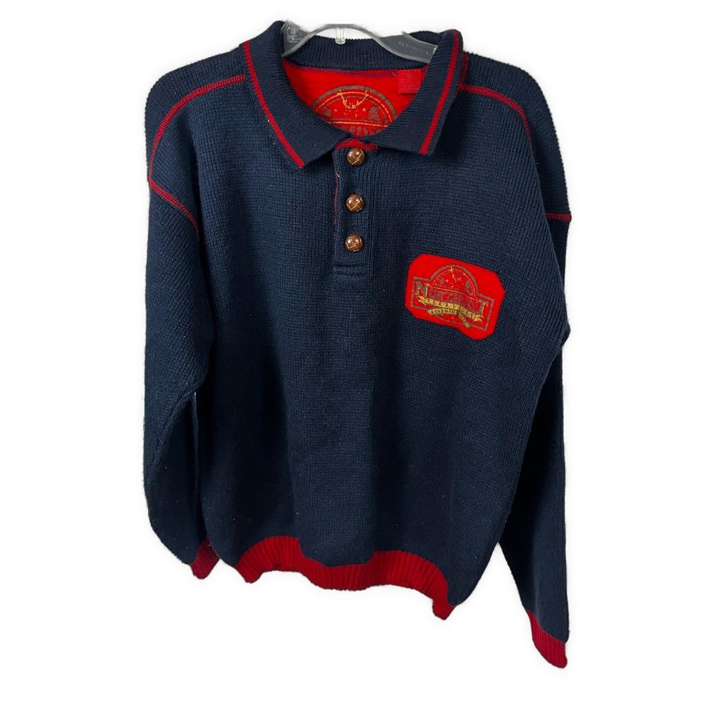 Northwest Territory Sweater Adventure Gear Knitwear Polo L Red Blue